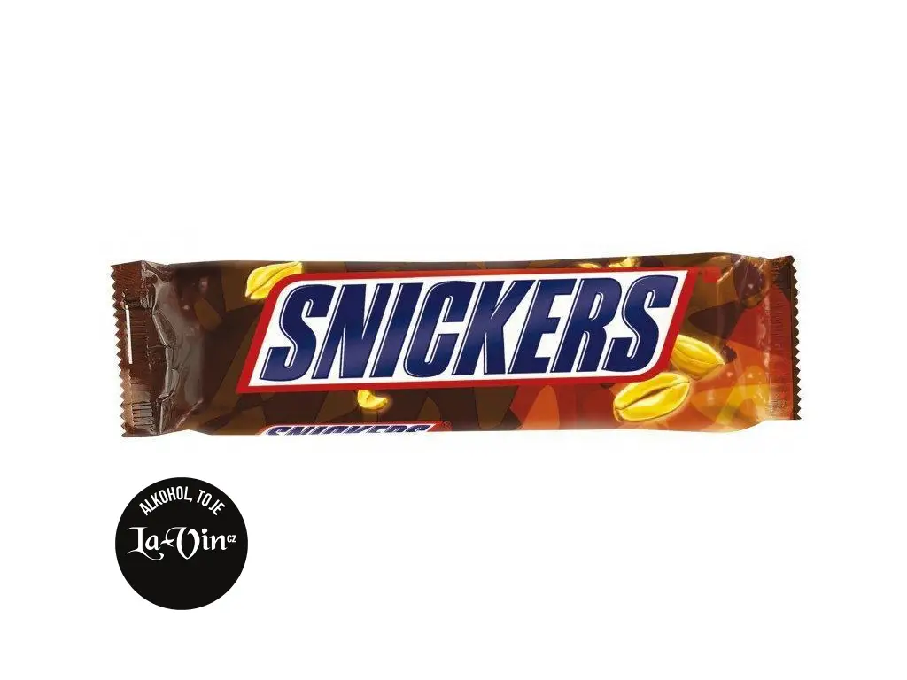 Front of Snickers chocolate bar 50 g wrapper