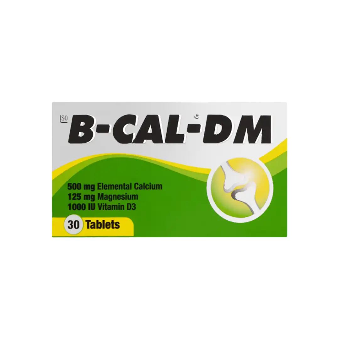 Front of Inova B-CAL-DM Swallow Tablets 30 pack box on white background