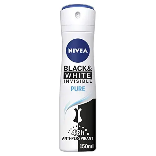 Front of Nivea Deo Black & White Pure Female Anti-Perspirant spray 150 ml