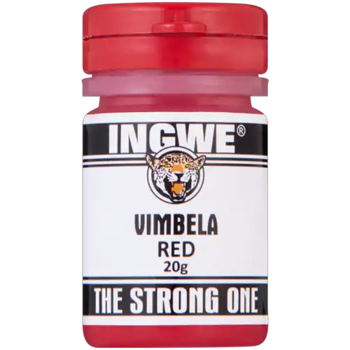 Front of Ingwe Vimbela Red 20g container