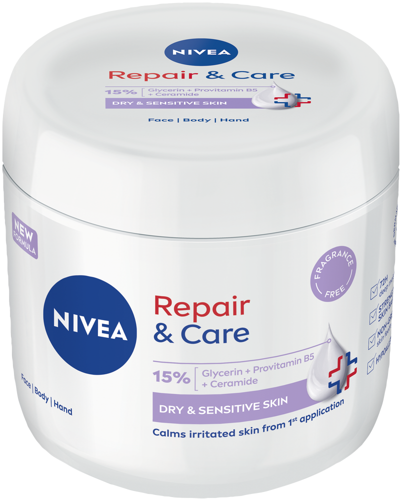 Nivea Repair & Care Face, Hand & Body Cream 400ml