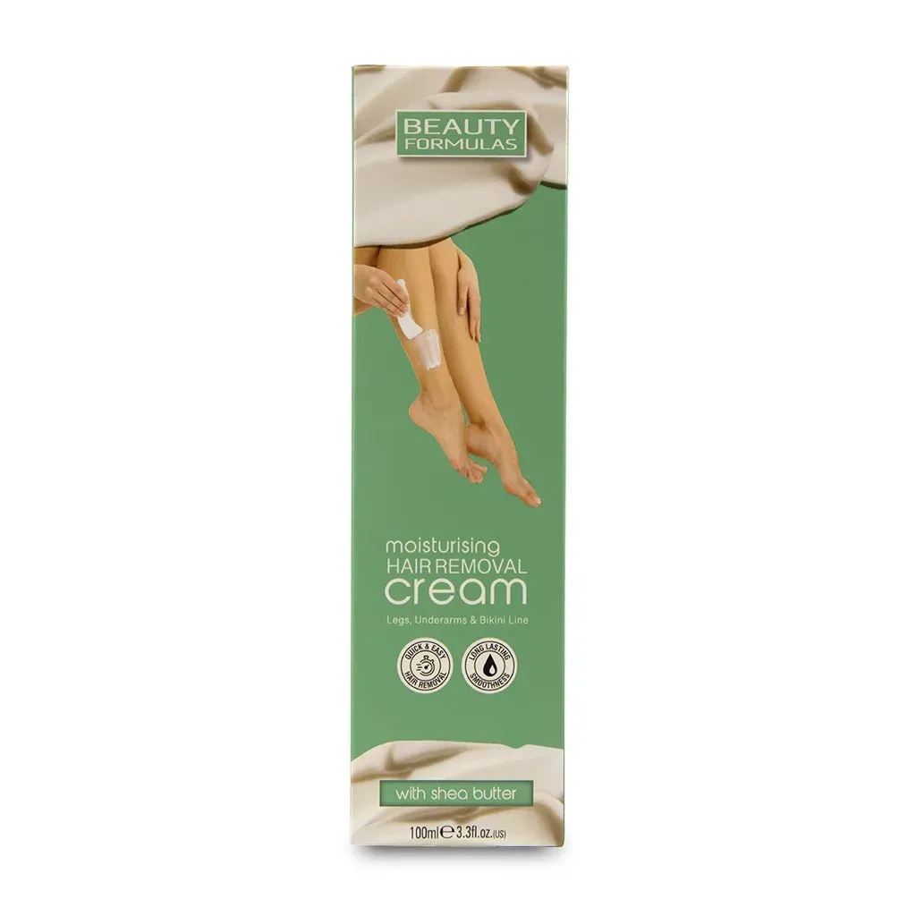 Front of Beauty Formulas Moisturising Hair Removal Cream with Shea Butter 100 ml box