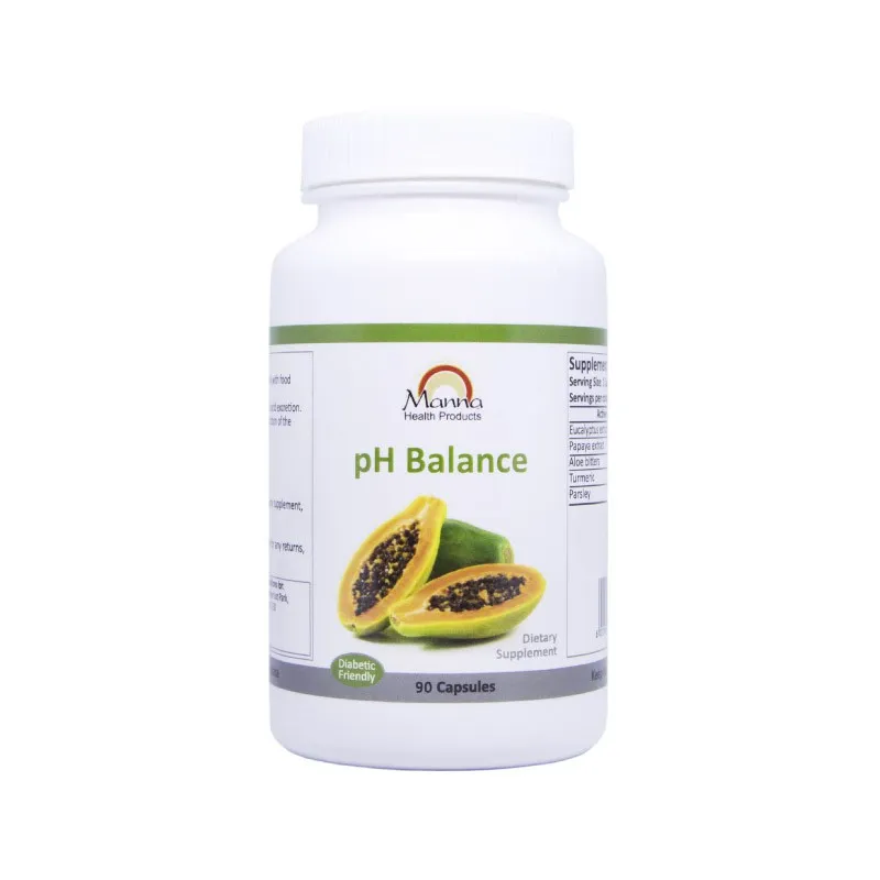 Front of Manna Health Products pH Balance 90 Capsules bottle