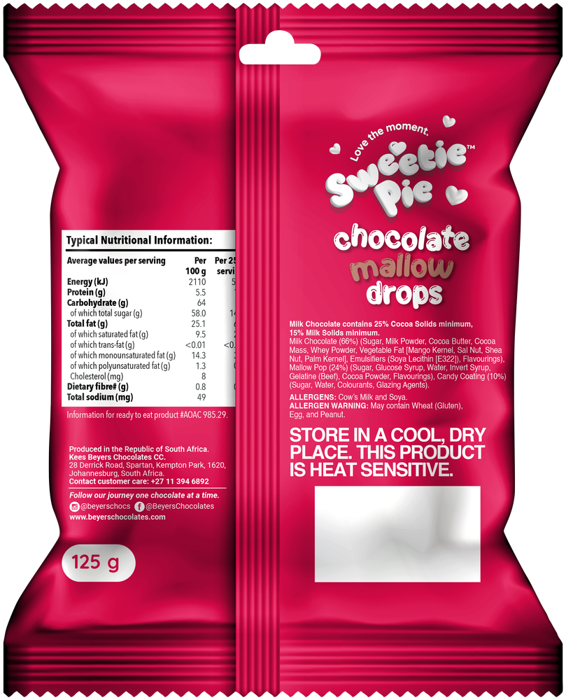 Beyers Sweetie Pie Chocolate Mallow Drops 125g
