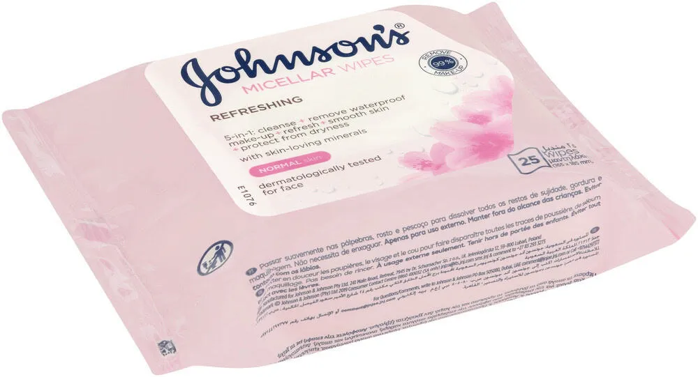 Johnson's Refreshing Micellar Wipes 25pk