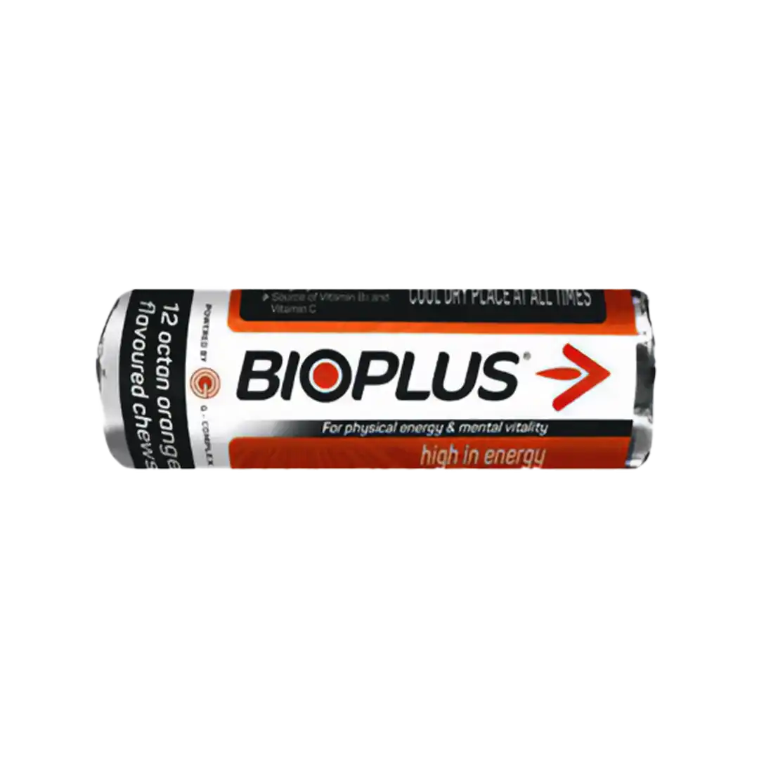 Front of Bioplus Octanic Orange Chews, 12's pack