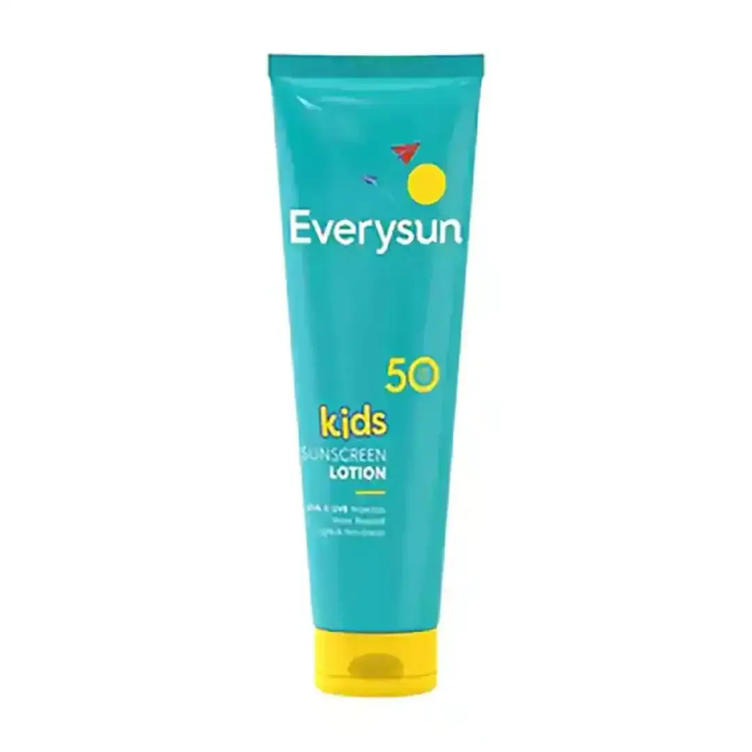 Front of Everysun Kids Sunscreen Lotion SPF50 100ml tube