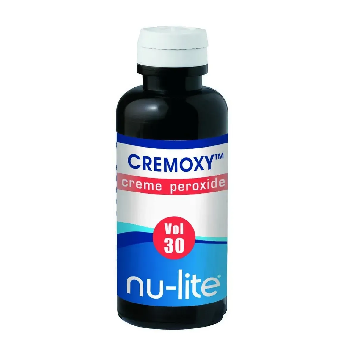 Front of Nu-lite Cremoxy Vol 30 Creme Peroxide 100 ml bottle