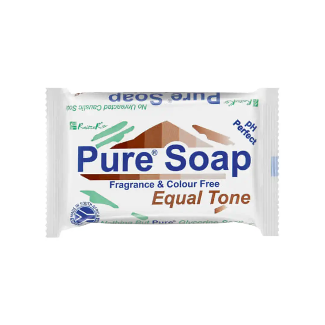 Front of Reitzer Pure Soap Equal Tone bar soap pack, studio shot