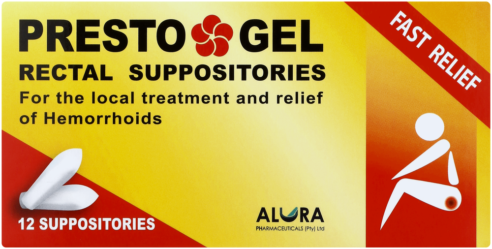 Presto Gel Rectal Suppositories 12pk