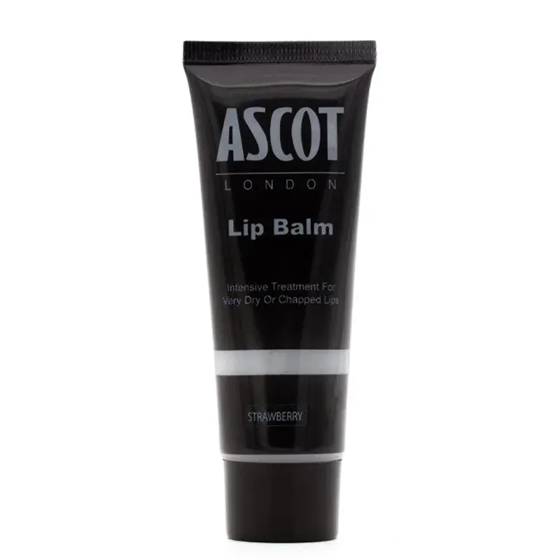 Front of Ascot London Lip Balm Strawberry tube