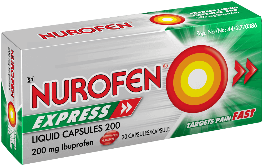 Nurofen Express 200mg Pain Relief Liquid Capsules 20s
