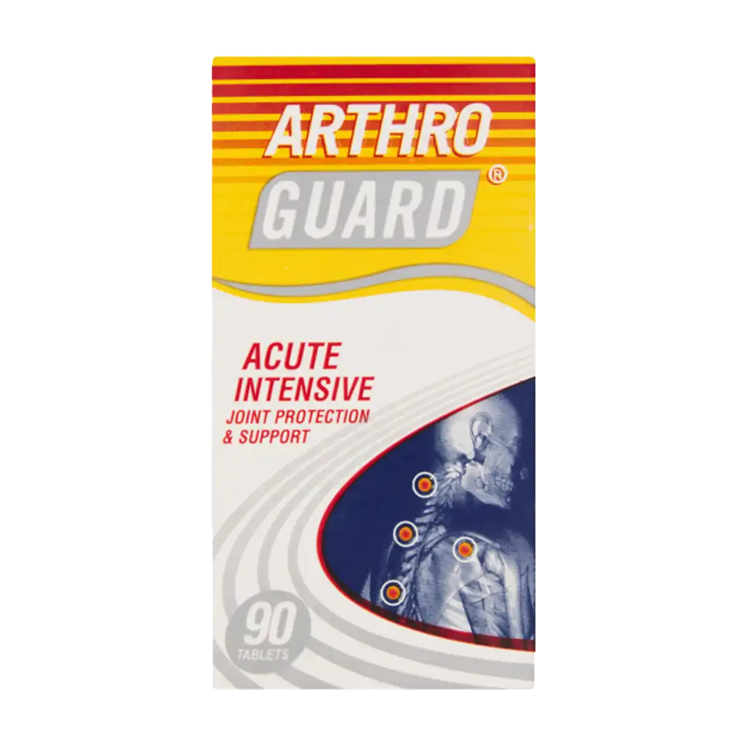 Front of Adcock Ingram Arthroguard Acute Intensive 90 tablets box on white background