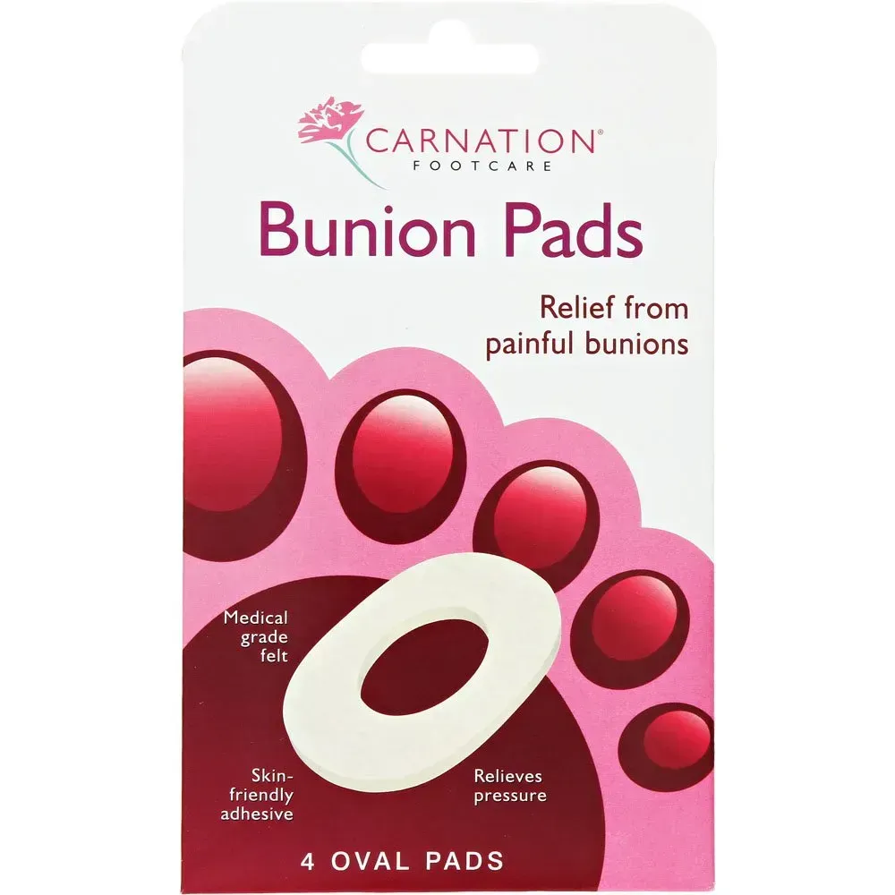 Front of Carnation Footcare Bunion Pads, 4 oval pads pack