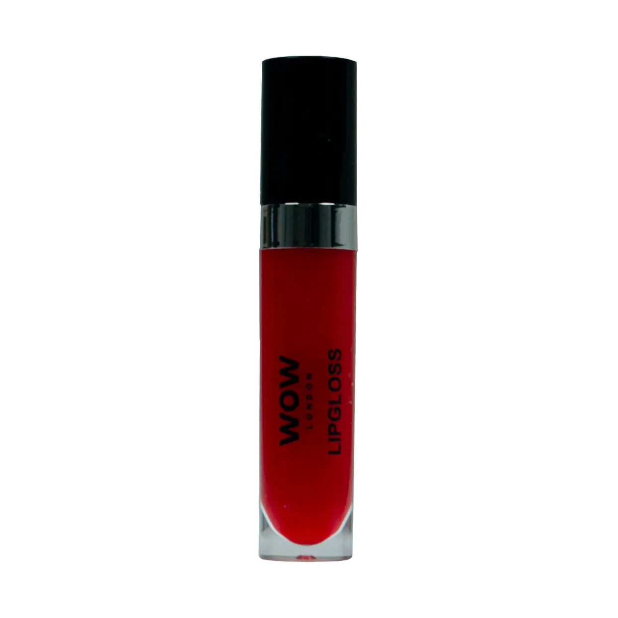 Front of WOW London Lipgloss tube, red shade, 15 ml