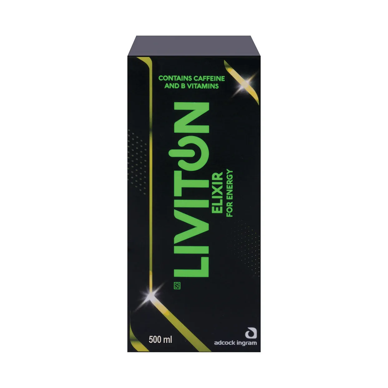 Front of Liviton Elixir 500ml carton by Adcock Ingram