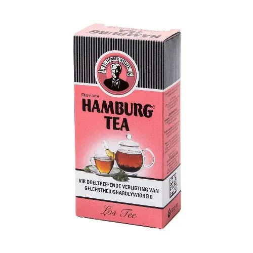 Angled view of Hamburg Tea Los Tee 25 g box