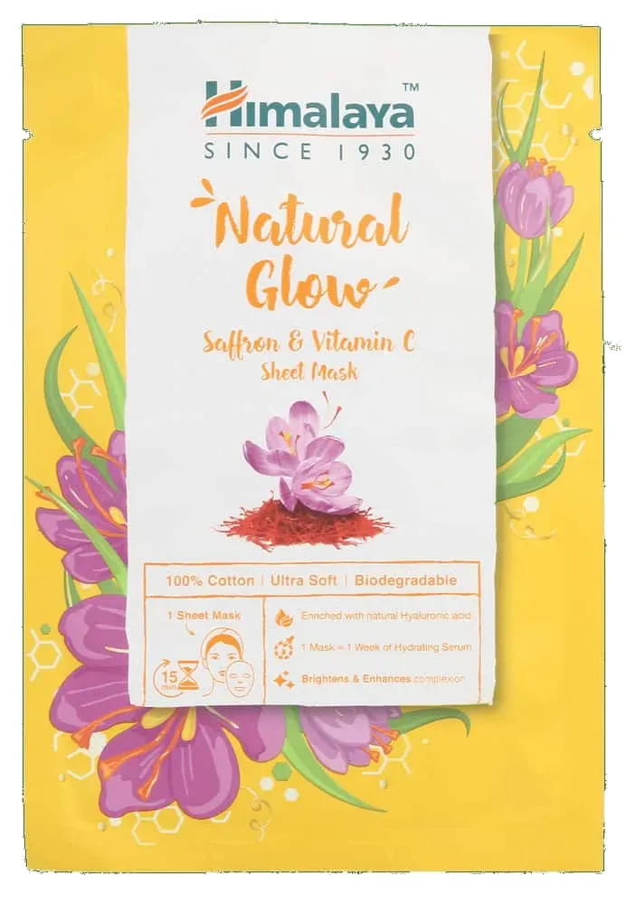 Himalaya Natural Glow Saffron & Vitamin C Sheet Mask 30ml