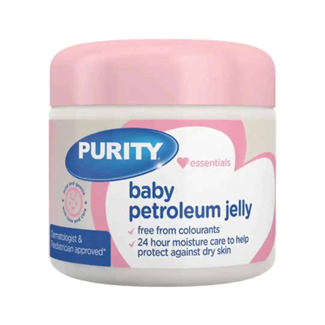 Front of Purity Essentials Baby Petroleum Jelly tub, 450ml
