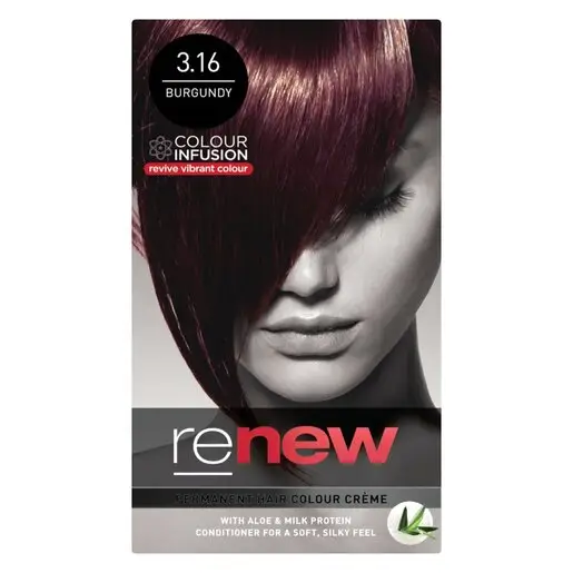 Front of Renew Permanent Hair Colour Créme Burgundy 3.16 50ml box