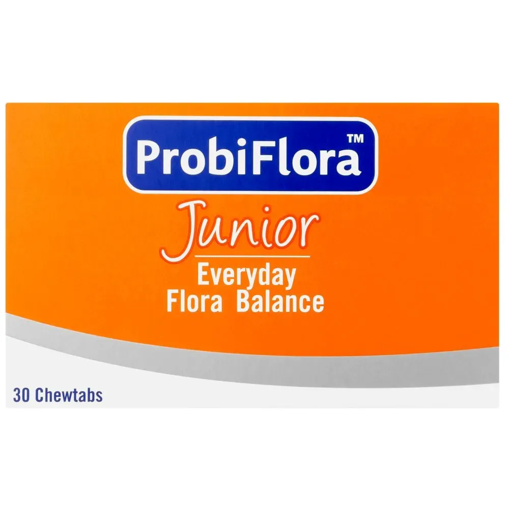 Front of ProbiFlora Junior Everyday Flora Balance 30 Chewtabs box