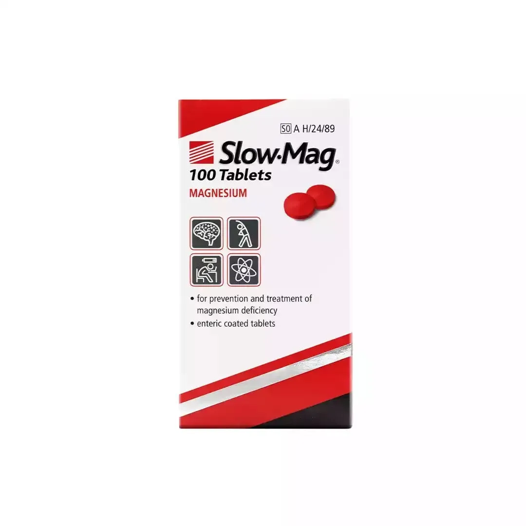 Front of Slow-Mag Magnesium 100 Tablets box