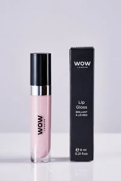 Front of Wow London Lip Gloss tube and box, 6 ml