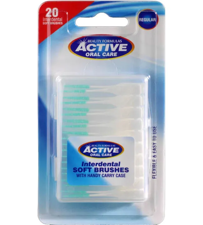 Front of Active Oral Care Interdental Soft Brushes 20's pack