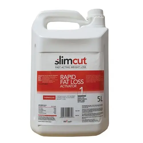 Front of XS Health Slim Cut Thermolean Rapid Fat Loss Activator 5L container