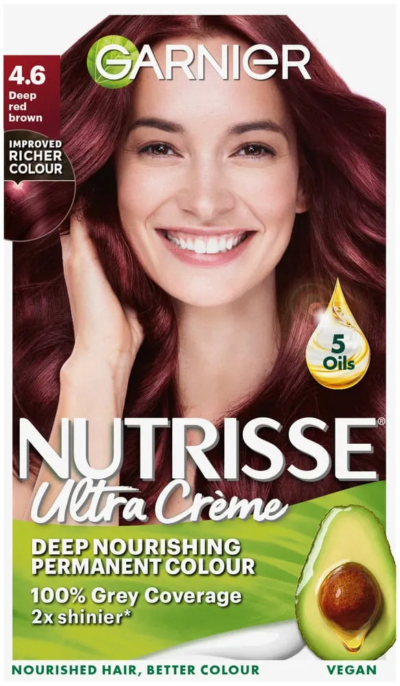 Garnier Nutrisse Ultra Crème Deep Red Brown Permanent Hair Colour 1s