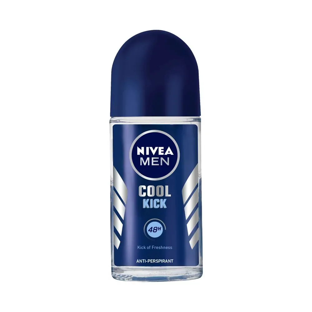 Front of Nivea Men Cool Kick 48H Anti-Perspirant Roll-On 50ml on white background