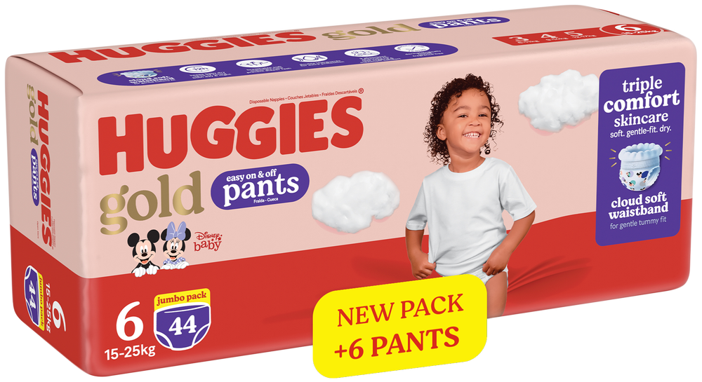 Huggies Gold Size 6 Disposable Nappy Pants 44pk