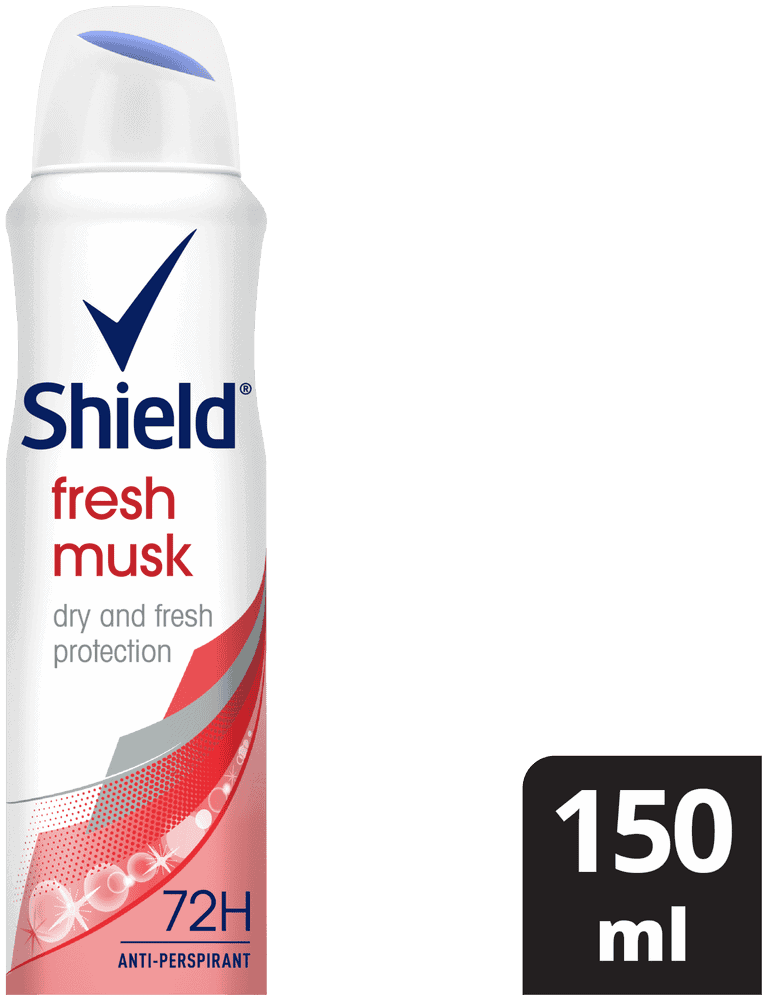 Shield Women Fresh Musk Antiperspirant Deodorant Body Spray 150ml 150ml