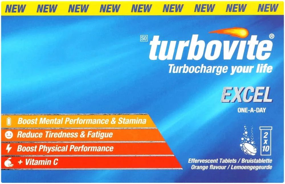 Turbovite Excel Effervescent Tablets 2 x 10pk