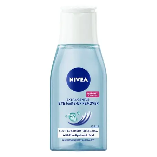 Front of NIVEA Extra Gentle Eye Make-Up Remover 125 ml bottle