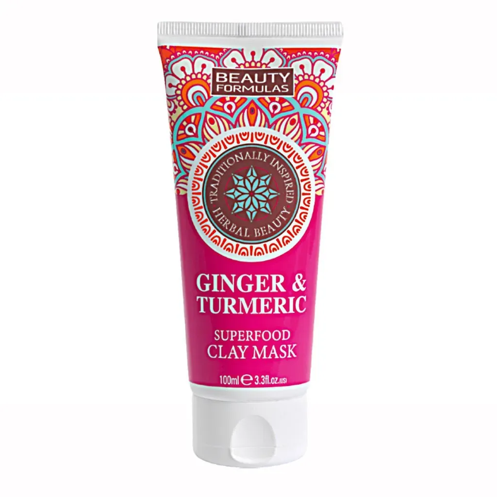 Front of Beauty Formulas Ginger & Turmeric Superfood Clay Mask 100 ml tube