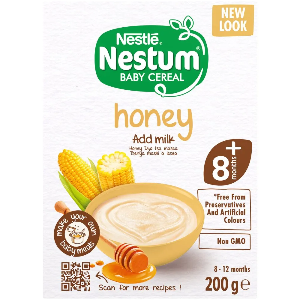 Front of Nestlé Nestum Baby Cereal Honey 8+ months 200g box