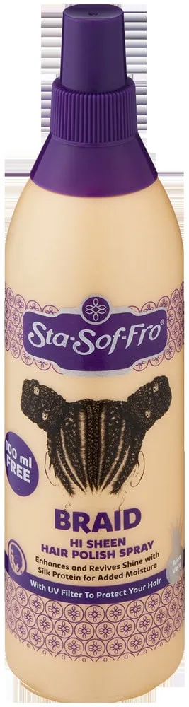 Sta-sof-fro Braid Hi Sheen Hair Polish Spray 350ml