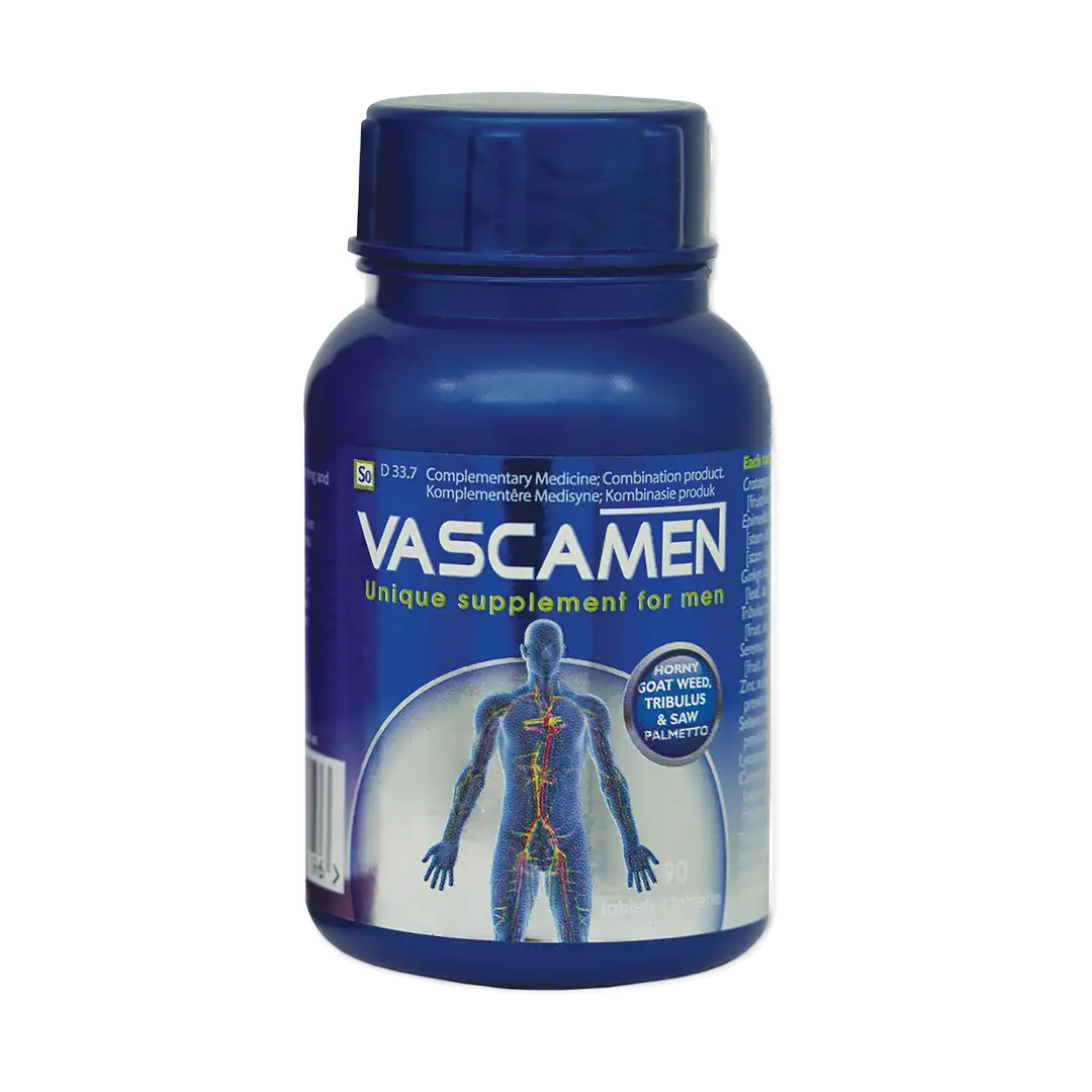 Front of Vascamen Tablets 90's bottle