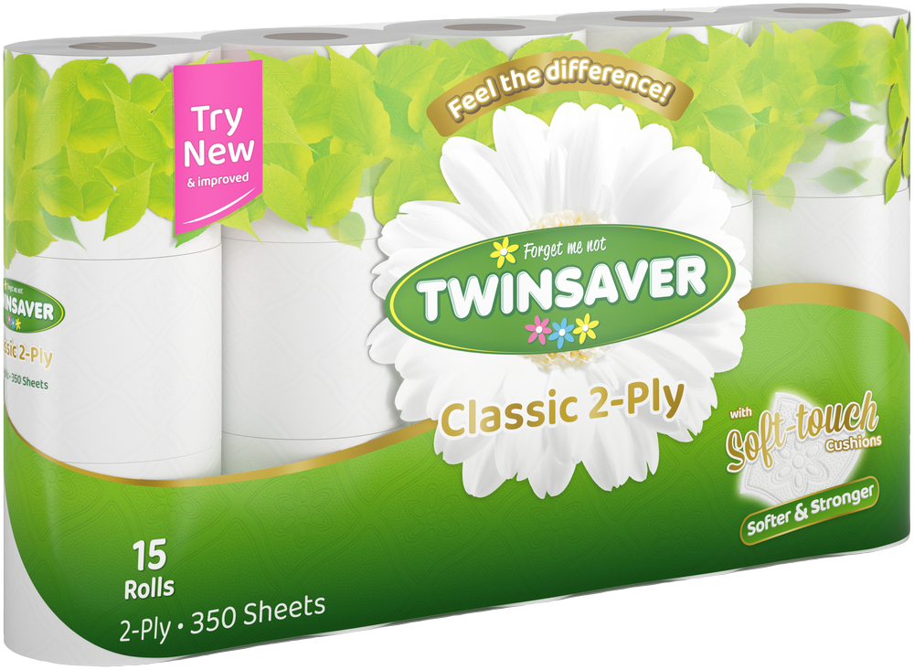 Twinsaver Twin Ply Toilet Tissue Roll 15pk