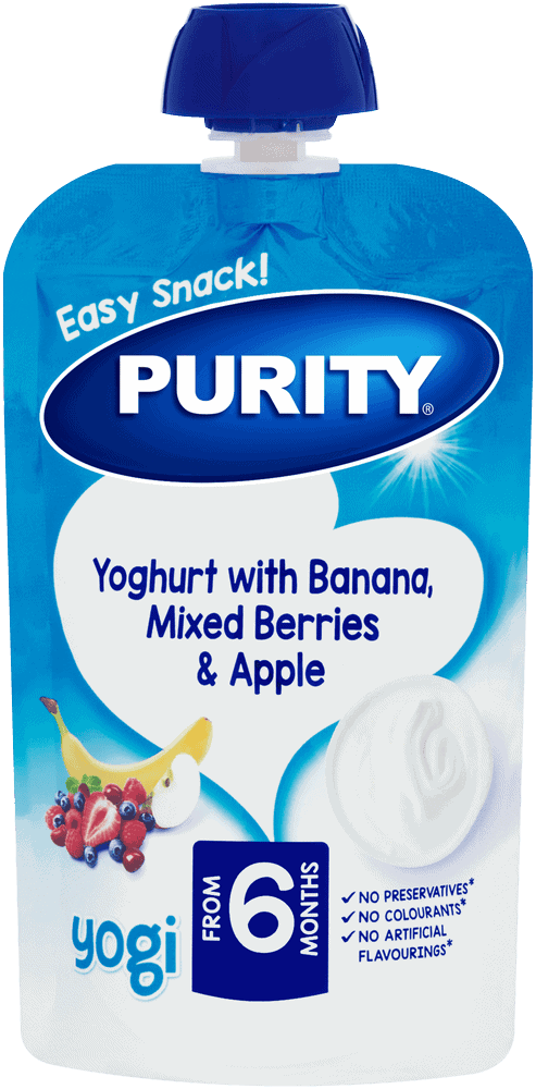 Purity From 6 Months Yoghurt with Banana, Mixed Berries & Apple Yogi 110ml