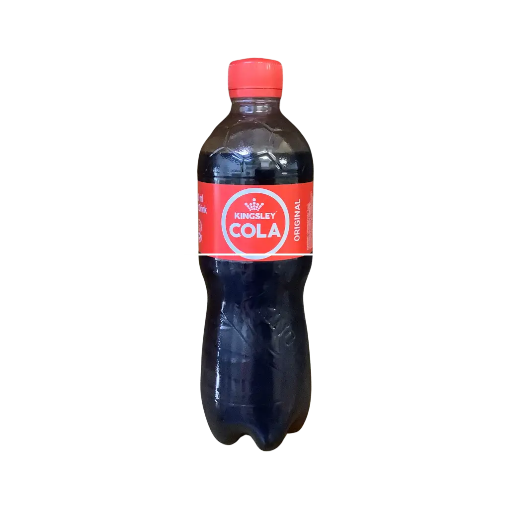 Front of Kingsley Cola Original 500 ml bottle