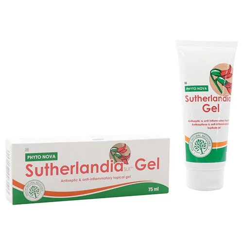 Front of Phyto Nova Sutherlandia Gel 75 ml box and tube