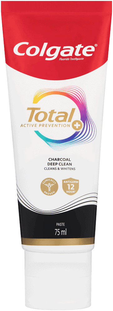 Front of Colgate Total Charcoal Deep Clean toothpaste tube 75 ml