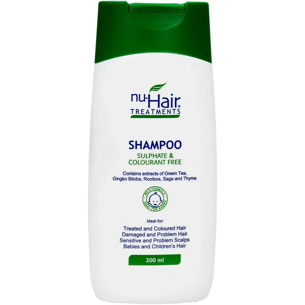 Front of Nu-Hair Treatments Sulphate & Colourant Free Shampoo 200 ml bottle