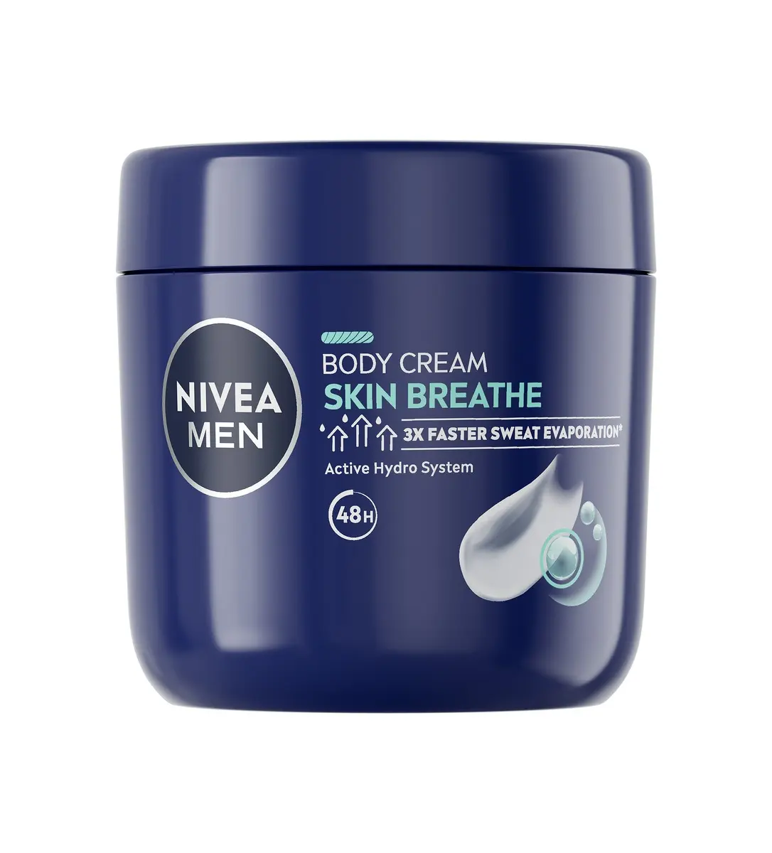 Front of NIVEA MEN Skin Breathe Body Cream 400ml tub