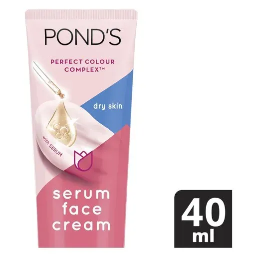 Front of Pond's Perfect Colour Complex Serum Face Cream for Dry Skin 40 ml tube