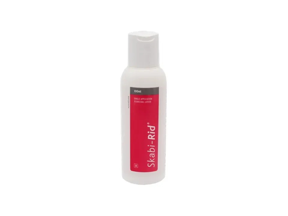 Front of Skabi-Rid Scabicidal Lotion 100 ml bottle