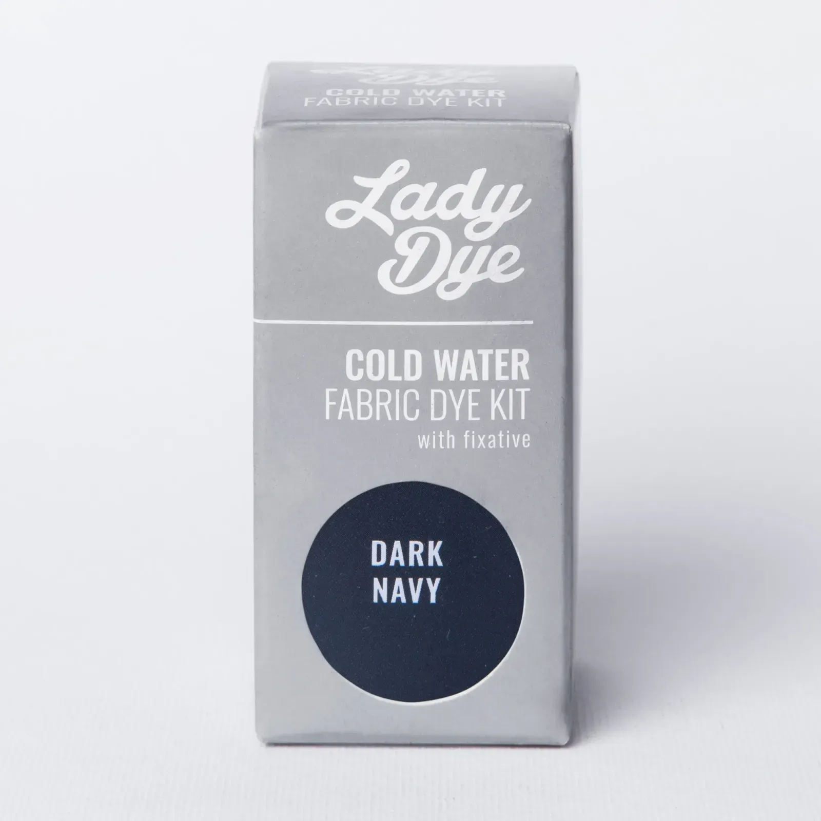 Front of Lady Dye Cold Water Fabric Dye Kit box in Dark Navy