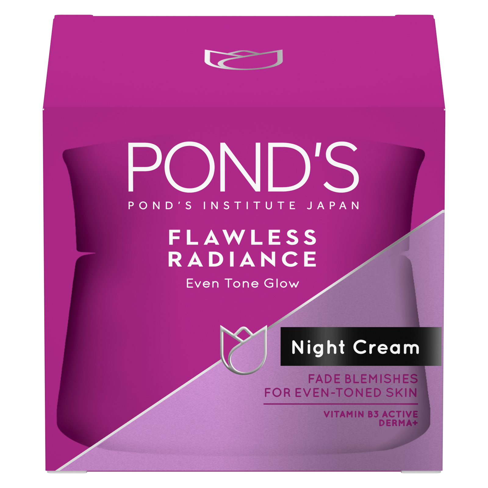 Front of Pond's Flawless Radiance Derma+ Night Cream 50ml carton